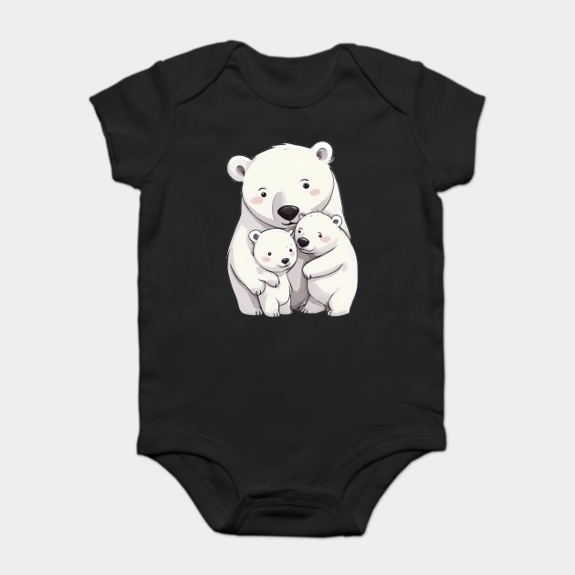 Polar Bear Family Baby Bodysuit by animegirlnft